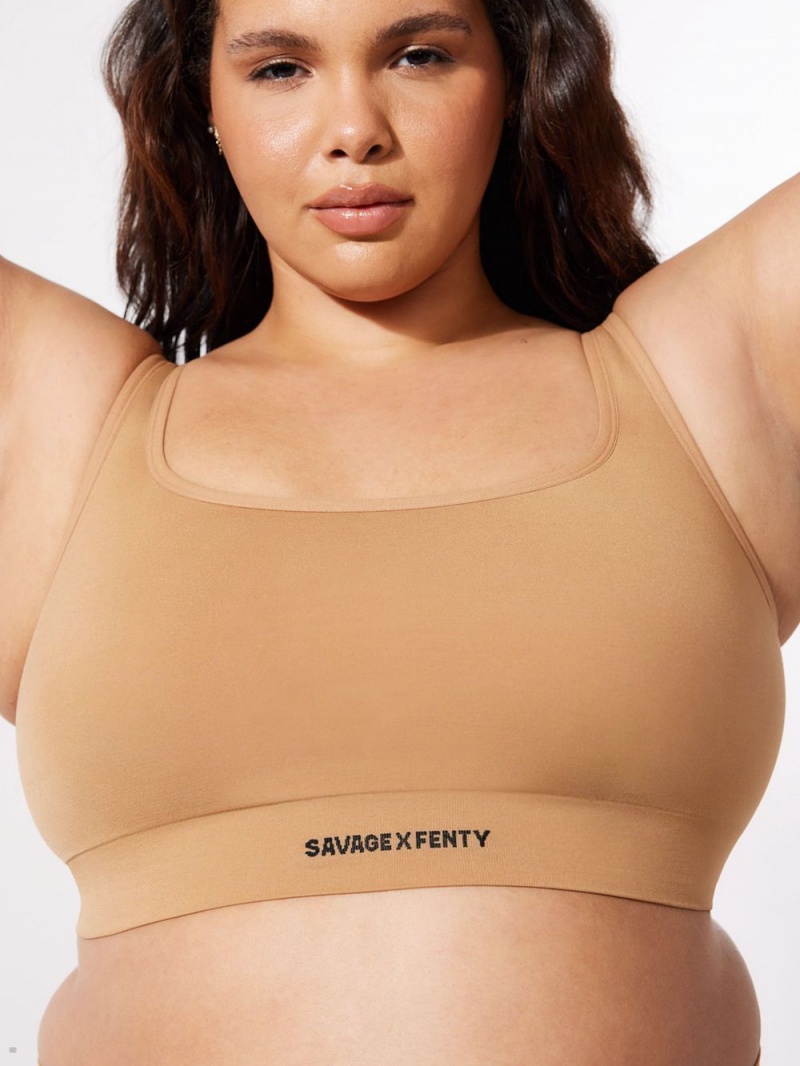 Savage X Fenty Seamless Scoop-Neck Beige USA | 457-LNTOYP