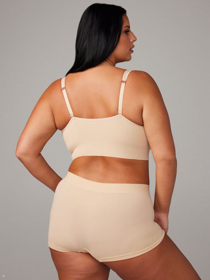 Savage X Fenty Seamless Scoop-Neck Beige USA | 719-BQNDAT