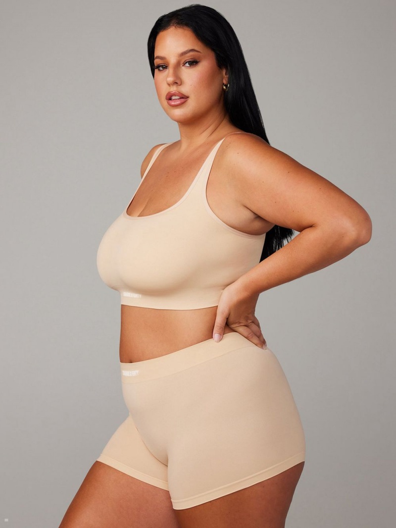 Savage X Fenty Seamless Scoop-Neck Beige USA | 719-BQNDAT