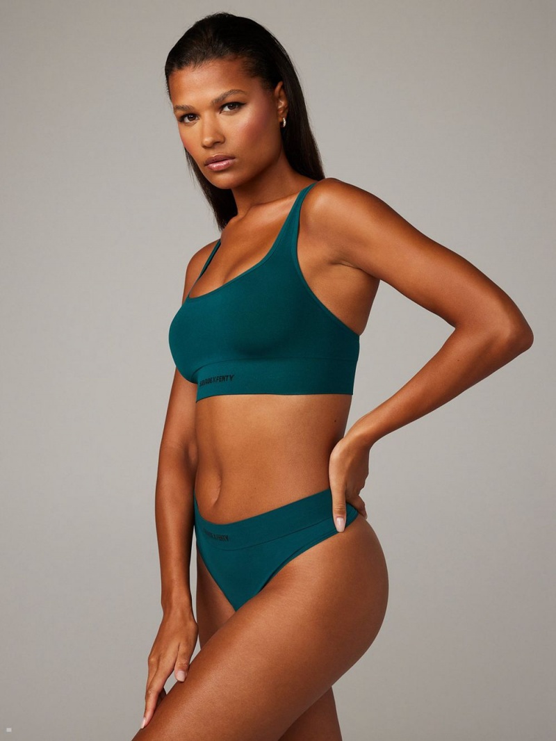 Savage X Fenty Seamless Scoop-Neck Green USA | 348-MHUYCZ