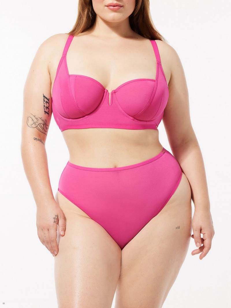 Savage X Fenty See Thru U High-Waist Pink USA | 156-QVGYPU