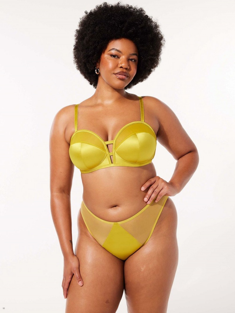 Savage X Fenty Sexties Overwire Yellow USA | 283-BJXCAM