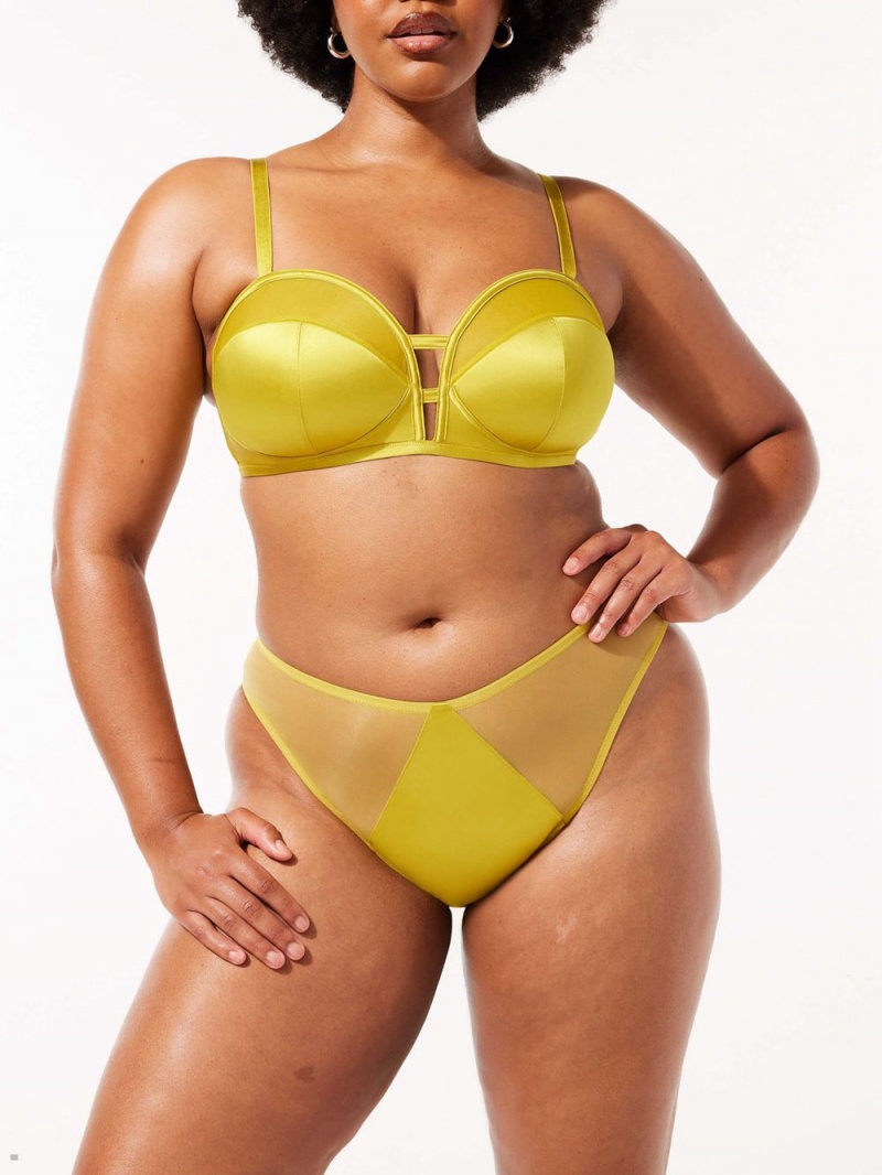 Savage X Fenty Sexties Satin Yellow USA | 035-BKLQVD