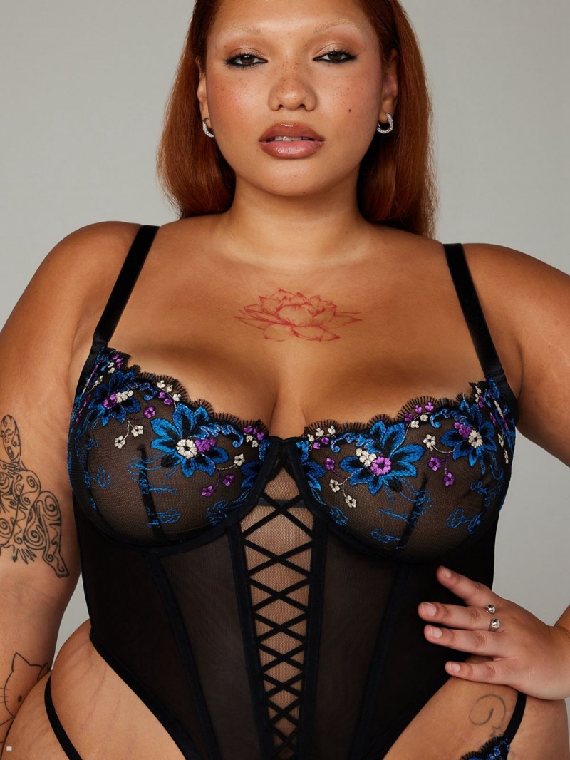 Savage X Fenty Wallflower Bustier Black USA | 360-RTSANI