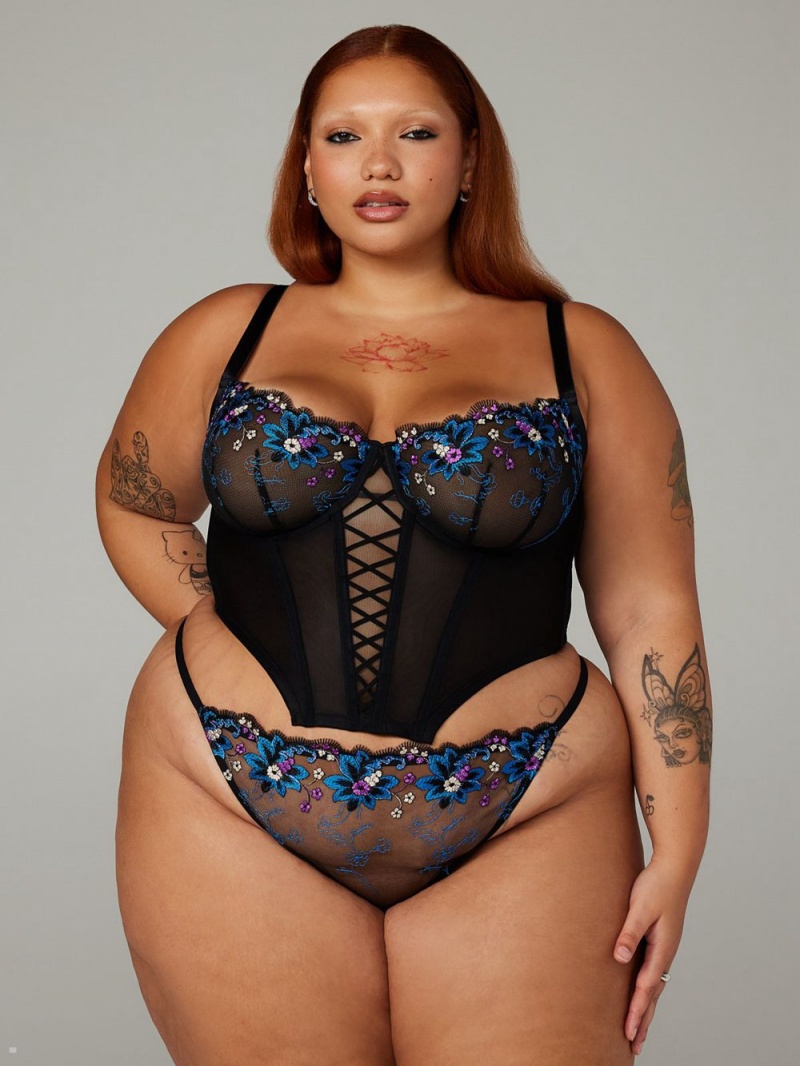 Savage X Fenty Wallflower Bustier Black USA | 360-RTSANI