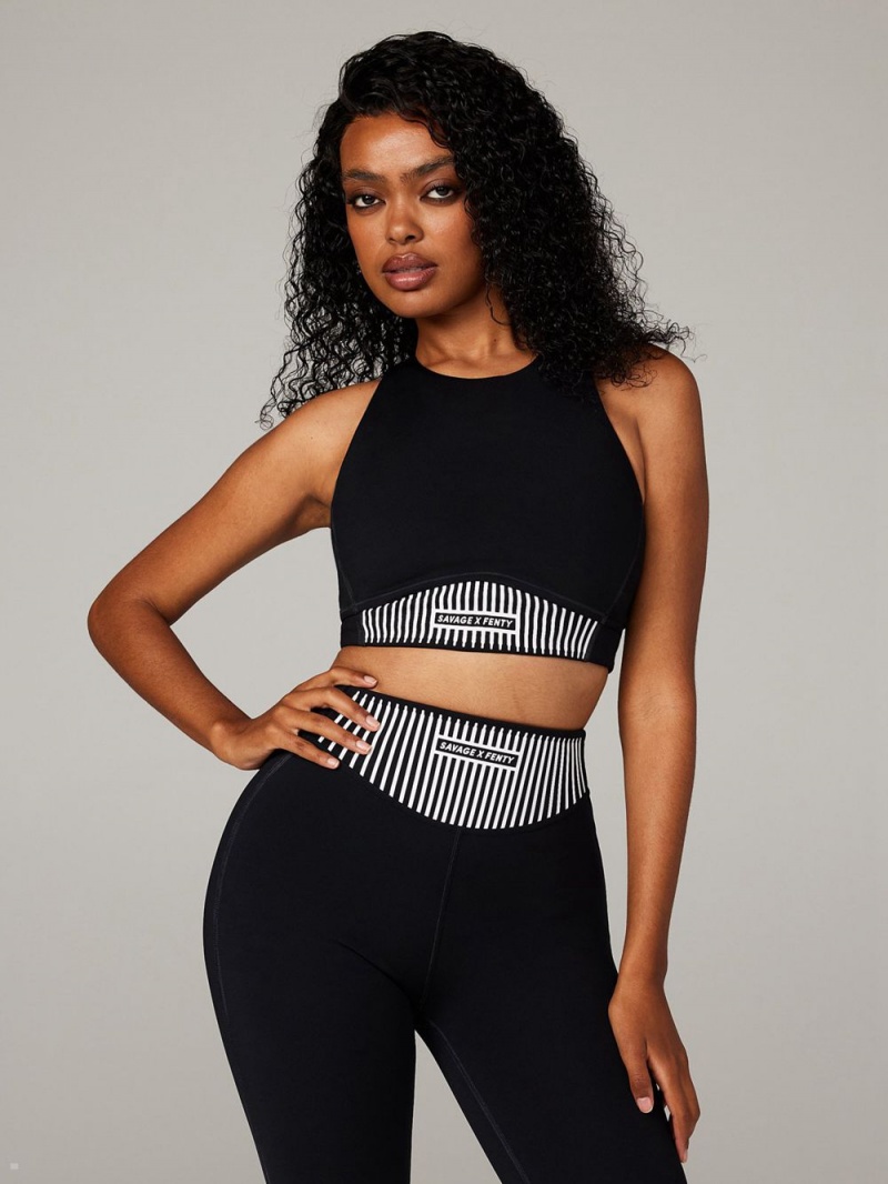 Savage X Fenty Xccentuate Medium-Impact Longline Black USA | 154-KYRPXW