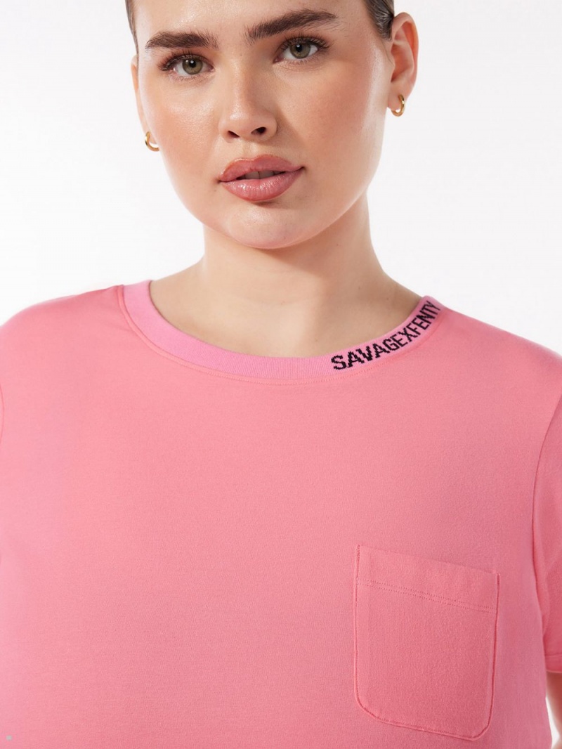 Savage X Fenty Xssential Baby Tee Pink USA | 512-VPZBXC