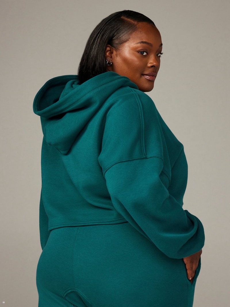 Savage X Fenty Xssential Fleece Scope Logo Cropped Green USA | 860-QIUKGB