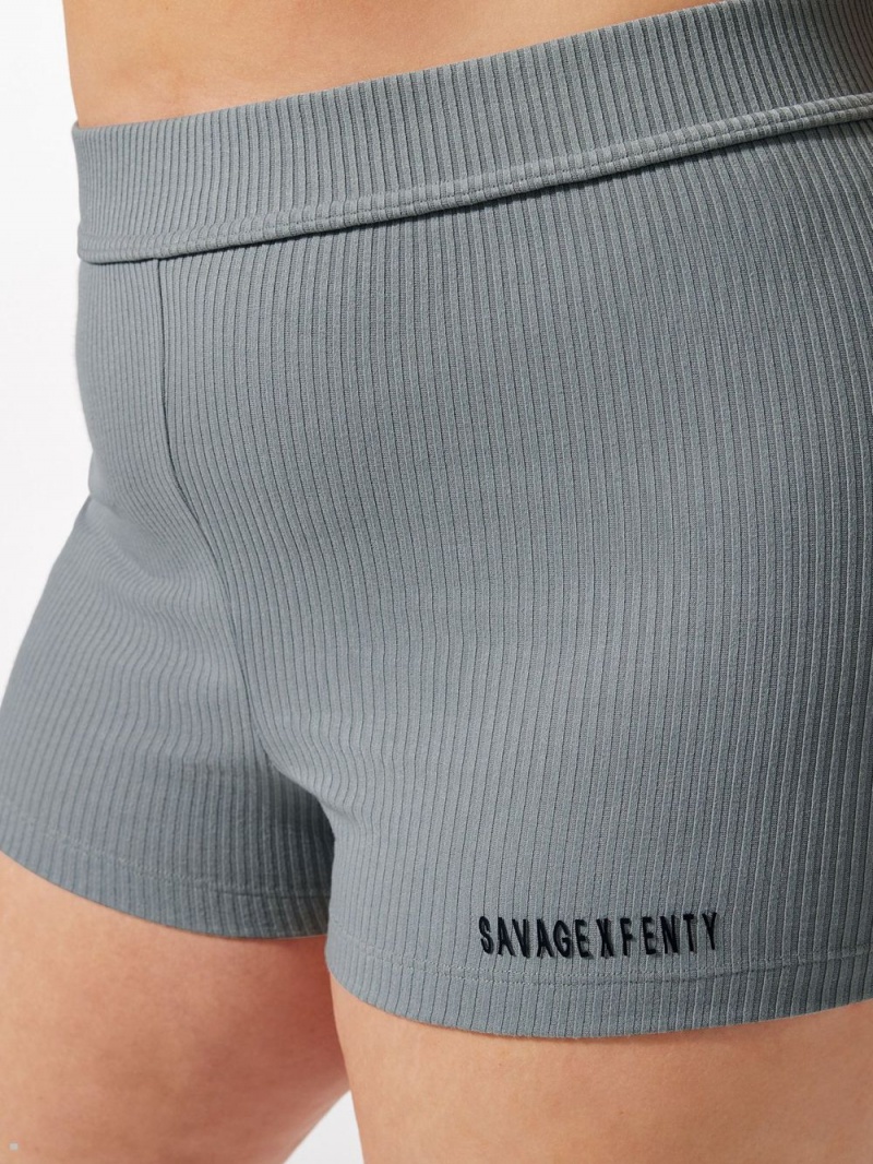 Savage X Fenty Xssential Heavy Rib Booty Deep Grey USA | 738-WKQFRE