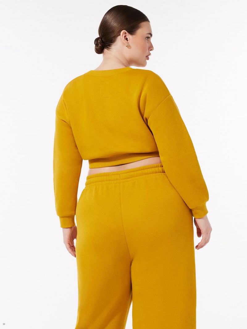 Savage X Fenty Xssential Scope Logo Cropped Yellow USA | 182-BUCLFW