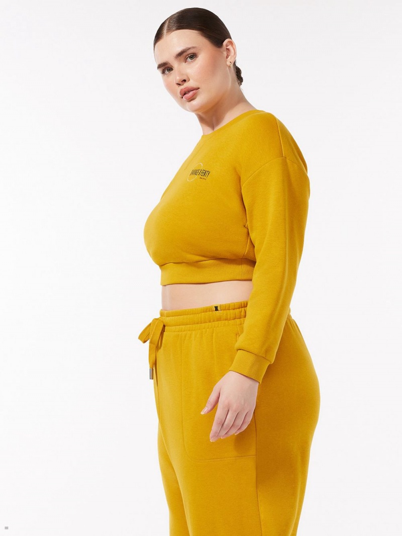 Savage X Fenty Xssential Scope Logo Cropped Yellow USA | 182-BUCLFW