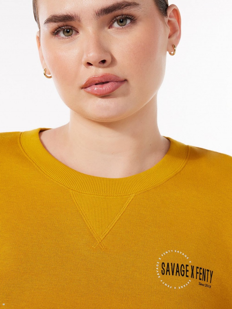 Savage X Fenty Xssential Scope Logo Cropped Yellow USA | 182-BUCLFW