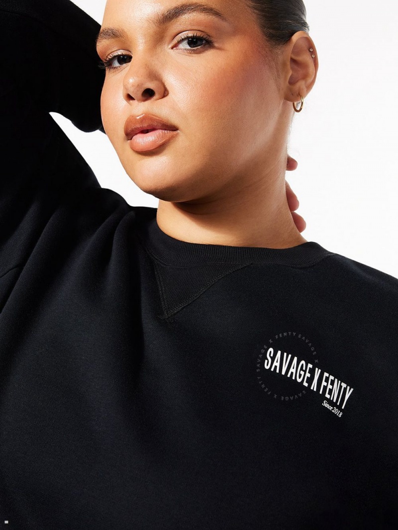 Savage X Fenty Xssential Scope Logo Cropped Black USA | 398-ISOWDN