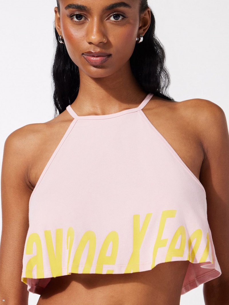 Savage X Fenty Xssential Sexties Flutter Cami Pink USA | 867-CBGIJV