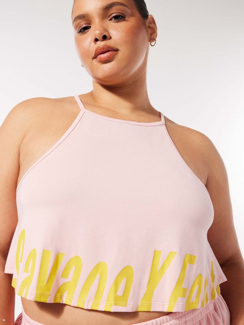 Savage X Fenty Xssential Sexties Flutter Cami Pink USA | 408-RJSTAU